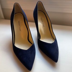 Sarah Flint 85mm Perfect Pump in Navy Blue Suede